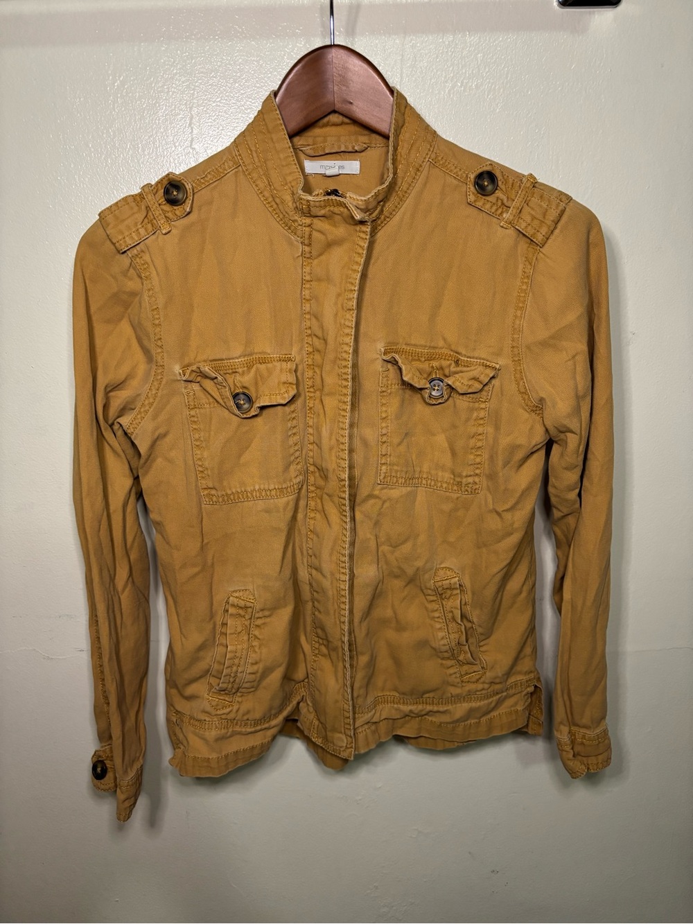Maurices Mustard Yellow Utility Field Jacket Women's XS Cargo Military Twill